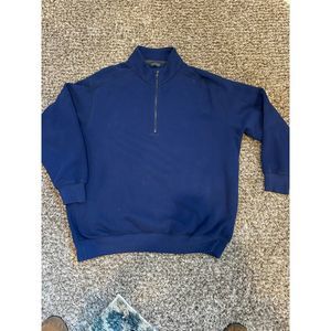 ROUNDTREE & YORKE BLUE QUARTER ZIP FLEECE LINED 2XB